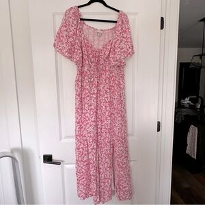 Ava & Viv Pink Floral spring Maxi Dress